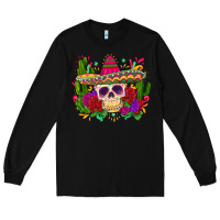 Black mexican skull Long Sleeve Tee - Zillion Design Studio
