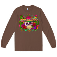 Chestnut mexican skull Long Sleeve Tee - Zillion Design Studio