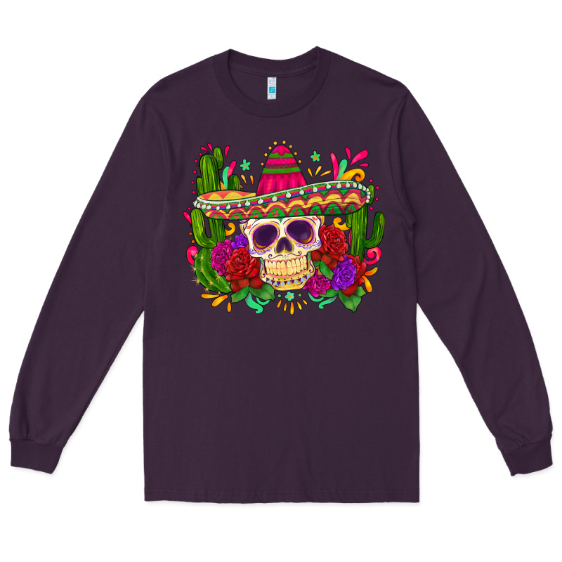 Mexican Skull Long Sleeve Tee by Zillion Design Studio | Teevron