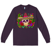 Plum mexican skull Long Sleeve Tee - Zillion Design Studio