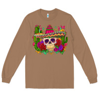 Toasted Coconut mexican skull Long Sleeve Tee - Zillion Design Studio