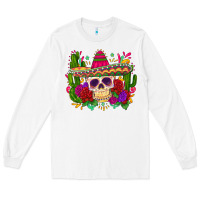 White mexican skull Long Sleeve Tee - Zillion Design Studio
