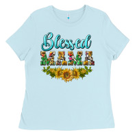 Baby Blue blessed mama Ladies Tee - BarkalooDesign