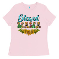 Bubblegum Pink blessed mama Ladies Tee - BarkalooDesign