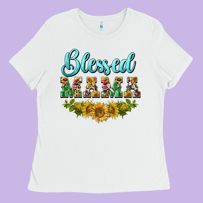 Blessed Mama Ladies Tee Designed By Barkaloodesign