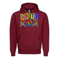 Burgundy proud mom lgbt Zipper Hoodie - Zillion Design Studio
