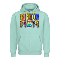 Seafoam proud mom lgbt Zipper Hoodie - Zillion Design Studio