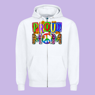 Proud Mom Lgbt Zipper Hoodie Designed By Zillion Design Studio