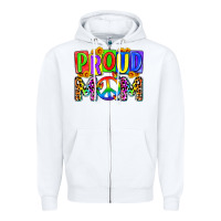 White proud mom lgbt Zipper Hoodie - Zillion Design Studio