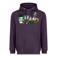 Plum hunter green hockey coffee cups Heavyweight Hoodie - AdoDesignShop
