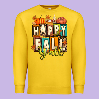 Happy Fall Y'all Premium Sweatshirt Designed By Artiststas