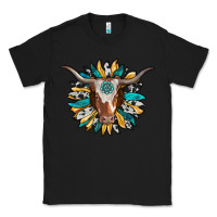 Black texas longhorn sunflower background Classic Tee - RanaPortraitStore
