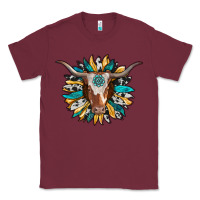 Burgundy texas longhorn sunflower background Classic Tee - RanaPortraitStore