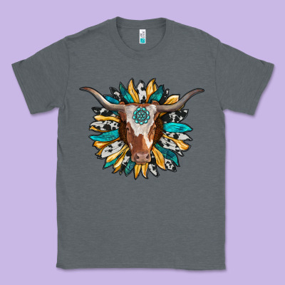 Texas Longhorn Sunflower Background Classic Tee Designed By Ranaportraitstore
