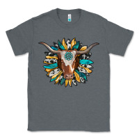 Charcoal Heather texas longhorn sunflower background Classic Tee - RanaPortraitStore