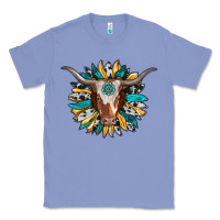 Colony Blue texas longhorn sunflower background Classic Tee - RanaPortraitStore
