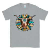 Heather Grey texas longhorn sunflower background Classic Tee - RanaPortraitStore
