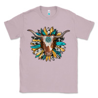 Lilac texas longhorn sunflower background Classic Tee - RanaPortraitStore