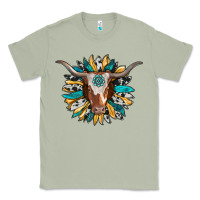 Matcha texas longhorn sunflower background Classic Tee - RanaPortraitStore