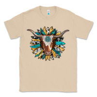 Mushroom texas longhorn sunflower background Classic Tee - RanaPortraitStore