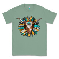 Sage texas longhorn sunflower background Classic Tee - RanaPortraitStore
