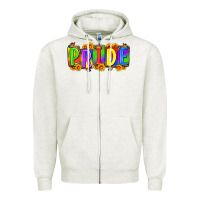 Oatmeal Heather pride Zipper Hoodie - Zillion Design Studio