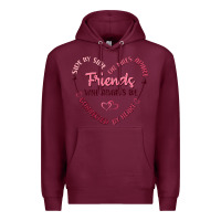 Burgundy side by or miles apart friends will always be conn Premium Hoodie - MaliasSmallBusiness