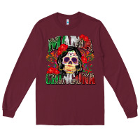 Burgundy mama chingona Long Sleeve Tee - Zillion Design Studio