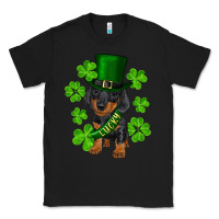 Black st. patrick's day lucky dachshund puppy Classic Tee - RanaPortraitStore