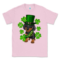 Bubblegum Pink st. patrick's day lucky dachshund puppy Classic Tee - RanaPortraitStore