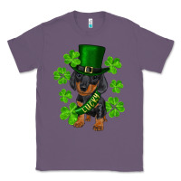 Lavender st. patrick's day lucky dachshund puppy Classic Tee - RanaPortraitStore