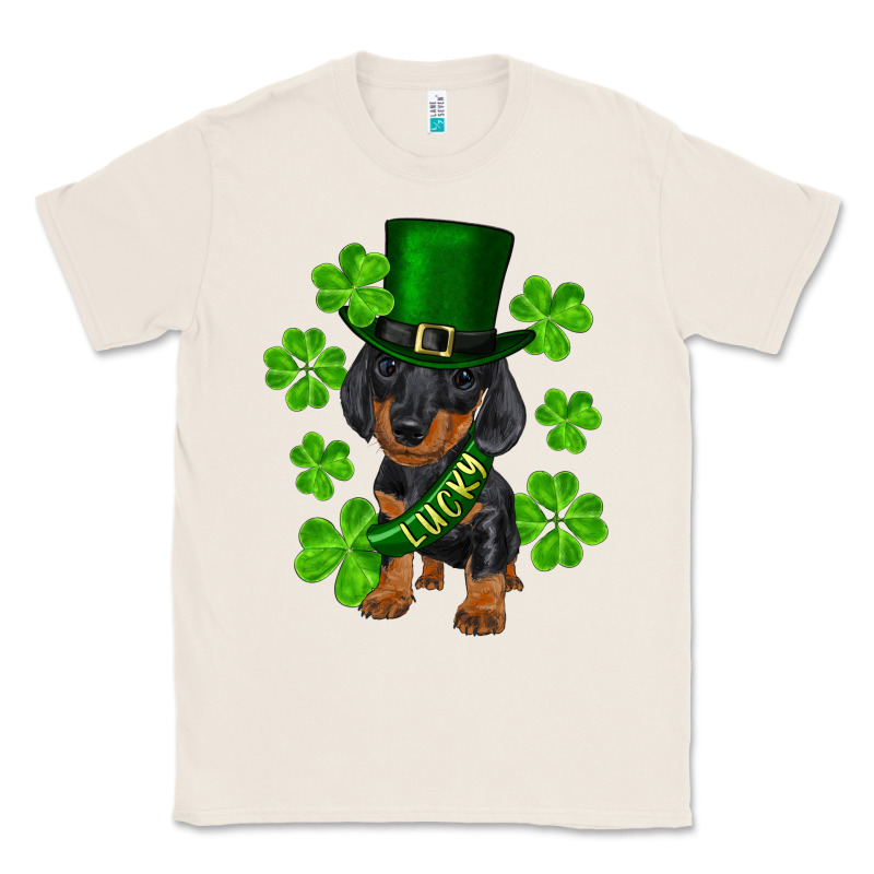 St. Patrick's Day Lucky Dachshund Puppy Classic Tee by RanaPortraitStore | Teevron