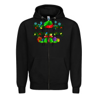 Black custom name christmas elf Zipper Hoodie - texasbilliewilder