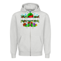 Dove Grey custom name christmas elf Zipper Hoodie - texasbilliewilder