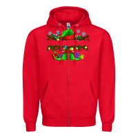 Red custom name christmas elf Zipper Hoodie - texasbilliewilder