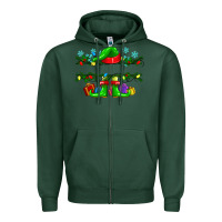 Sports Green custom name christmas elf Zipper Hoodie - texasbilliewilder