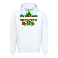 White custom name christmas elf Zipper Hoodie - texasbilliewilder
