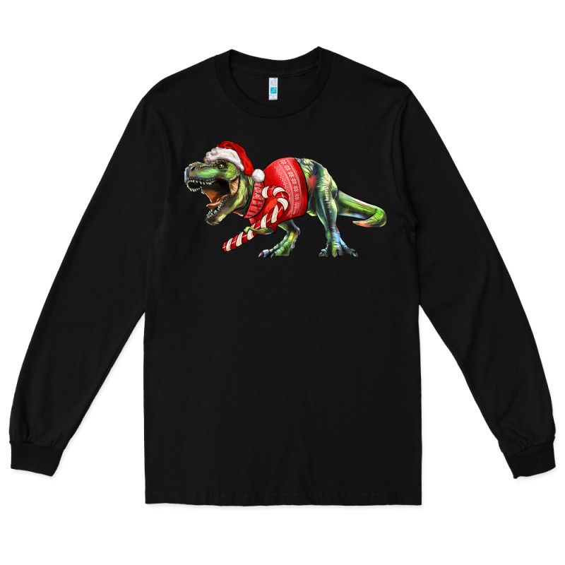 T Rex Christmas Long Sleeve Tee by RanaPortraitStore | Teevron