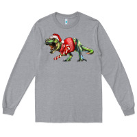 Heather Grey t rex christmas Long Sleeve Tee - RanaPortraitStore