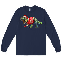 Navy t rex christmas Long Sleeve Tee - RanaPortraitStore