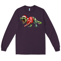 Plum t rex christmas Long Sleeve Tee - RanaPortraitStore