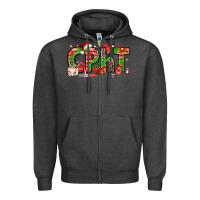 Charcoal Heather christmas cpht pharmacy technician Zipper Hoodie - texasbilliewilder