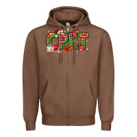 Chestnut christmas cpht pharmacy technician Zipper Hoodie - texasbilliewilder