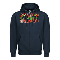 Navy christmas cpht pharmacy technician Zipper Hoodie - texasbilliewilder