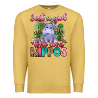 Antique Gold just a girl who loves hippos Premium Sweatshirt - Artiststas