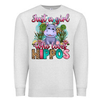 Oatmeal Heather just a girl who loves hippos Premium Sweatshirt - Artiststas