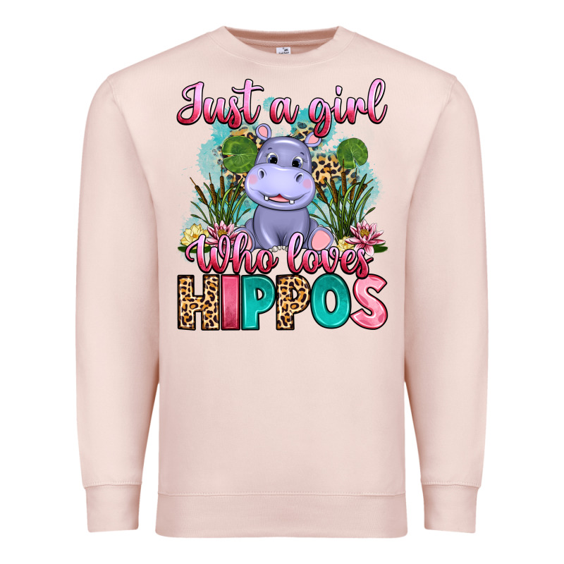 Just A Girl Who Loves Hippos Premium Sweatshirt by Artiststas | Teevron