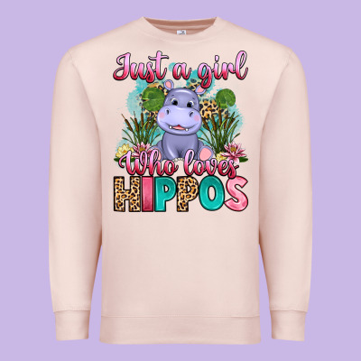 Just A Girl Who Loves Hippos Premium Sweatshirt Designed By Artiststas