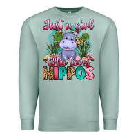 Seafoam just a girl who loves hippos Premium Sweatshirt - Artiststas