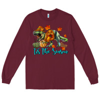 Burgundy t rex tis the season Long Sleeve Tee - RanaPortraitStore